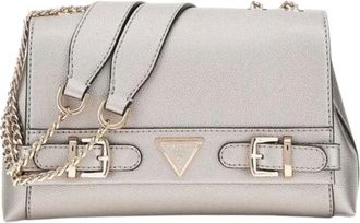 Guess Luxe Satchel Tas Pewter - Dames - Schoudertassen - Grijs - ONE Size - Tassen