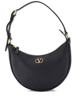 Valentino Garavani Crescent Hobo Leather Mini shoulder bag - women - Calf Leather - One Size - Black