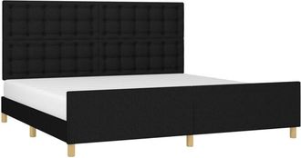 vidaXL Cama Sin Colch&oacute;n Tela Negro 200x200 Cm Vidaxl