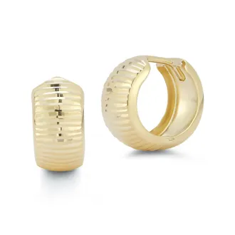 Ember Fine Jewelry 14K Gold Diamond Cut Bold Huggies