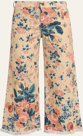 Kobi Halperin Anne Cropped Floral-Print Pants