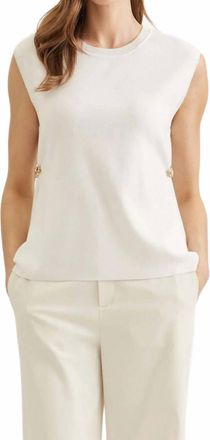 Entro Ruthie Sleeveless Knit Tank Top In White