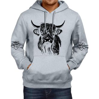 Generic Highland Cow Hoodie - Mens Western Cow Print Sweatshirt