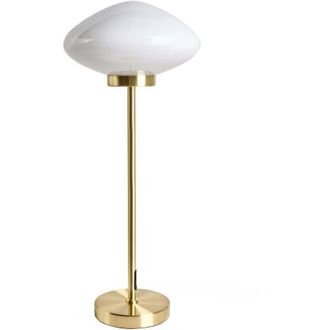 Beliani Table Lamp Gold Iron Metal Base Glass Shade White Modern Design Living Room Bedroom SIBUN