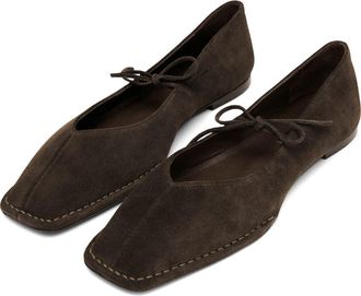 Alohas Sway Square Toe Ballet Flat in Coffee Brown at Nordstrom, Size 11-11.5Us