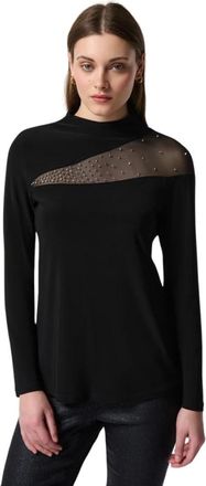 Joseph Ribkoff Stijlvolle Top met Lange Mouwen - Dames - Longsleeves - Zwart - L - Polyester - Tops