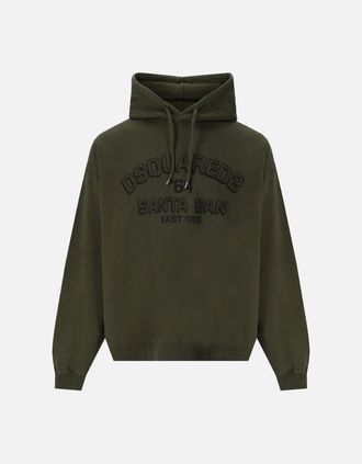 Dsquared2 Mens Dsquared2 Loose Fit Santa Dan Logo Green Hoodie - Tan - Size: 42