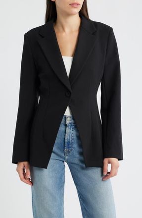 French Connection Azra Cinched One-Button Blazer in Black at Nordstrom, Size 10