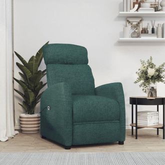 vidaXL Sill&oacute;n Elevable Tela Verde Oscuro Vidaxl