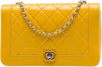 Chanel Pre-owned Crossbody Bag - Dames - Vintage Schoudertas - Geel - ONE Size - Leer - Vintage