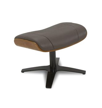 MyNewDesign Puf en piel antracita pardo y roble natural