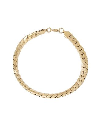 Adornia 18K Plated Stainless Steel Tarnish-Resistant Mens Flat Curb Chain Bracelet
