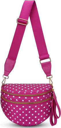 Generic Checkered Crossbody Bag for Women, 2026 Checkered Bum Bag with Spacious and Adjustable Shoulder Straps for Daily Commuting/Travel (Rose red, Solid col