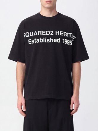 Dsquared2 T-shirt relaxed fit in cotone con logo e spalle scese