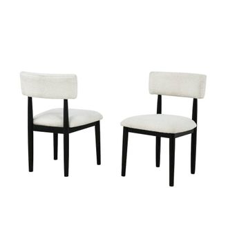 Best Master Furniture Yvetta Mid Century Modern Dining Chairs, Set of 2, White/Black