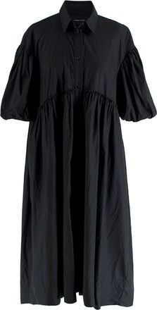 Simone Rocha Black Cotton Poplin Midi Dress Size S