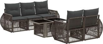 vidaXL Conjunto De Sof&aacute;s De Jard&iacute;n 6 Uds. Gris Y Gris Oscuro Vidaxl