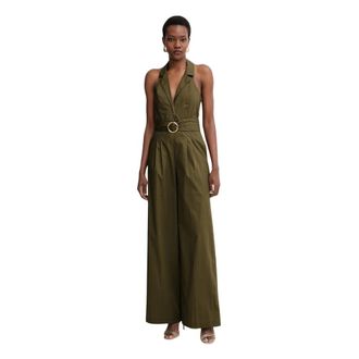 Twinset Jumpsuit met ceintuur - Dames - Jumpsuits - Groen - M - Katoen - Jumpsuits & Playsuits