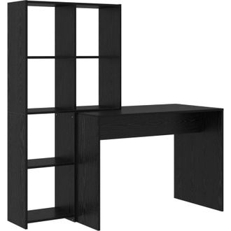 vidaXL Vidaxl - Escritorio Roble Negro 138.5 X 55 X 143 Cm Madera Contrachapada