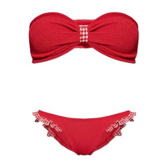 Hunza G Dames, Badkleding, Rood, Maat: ONE Size Tweed