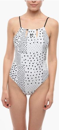Karl Lagerfeld Open Back One-Piece Swimsuit with Contrasting Details size Xs
