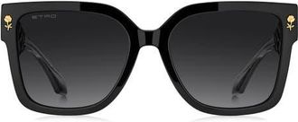 Etro 57mm Square Sunglasses in Black/Dark Grey Sf at Nordstrom
