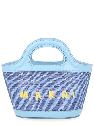 Marni Blue Tropicalia Woven Textured Handbag