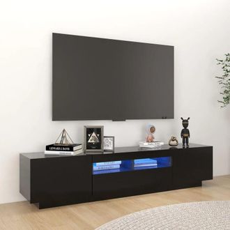 vidaXL Mobile Porta tv con Luci led Nero 180x35x40 cm - Vidaxl