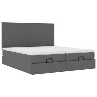 vidaXL Estructura Cama Otomana Colchones Tela Gris Oscuro 160x200 Cm Vidaxl