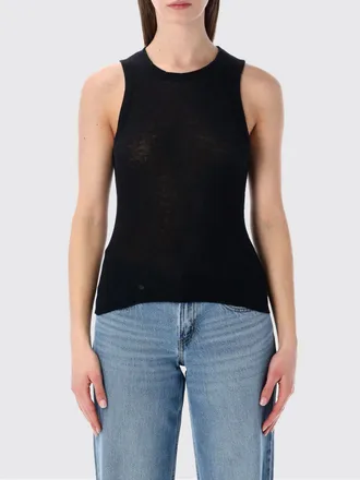 James Perse Top slim fit in cotone e cashmere con spalle scoperte