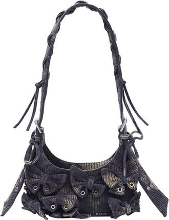 Desigual borsa media in cotone con fiocco multicolore