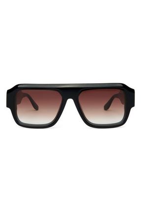 DEZI Miami 56mm Flat Top Sunglasses in Miami Black /Brown Gradient at Nordstrom