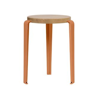 Tiptoe LOU Hocker, Eiche natur / tangerine red
