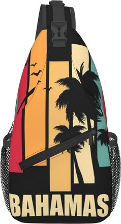 Generic Bahamas Palm Tree Flag Crossbody Bag Trendy Cross Body Bag Anti Theft Crossbody Bags For Men Outdoors Workout