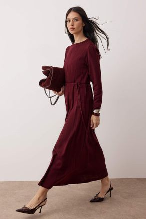 Trendyol Modest Dames Paars Effen Maxi Lang Casual A-lijn Modest Jurken