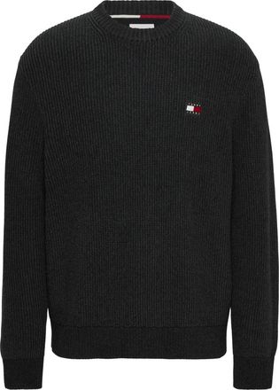 Tommy Jeans Organisch Katoen Ribtrui - Heren - Ronde hals truien - Zwart - S - Katoen - Truien & Vesten