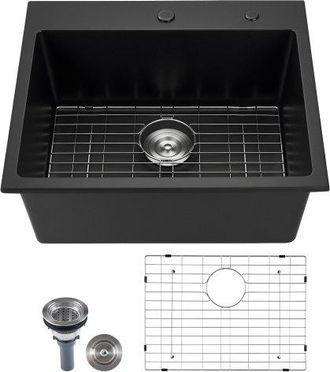 OEM Fregadero De Cocina De Granito De Un Seno Empotrado De Estilo R&uacute;stico, Montaje En Superficie, Con Accesorios, Para Autocaravanas, Cocinas De Preparaci