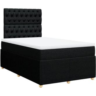 vidaXL Vidaxl - Cama Box Spring Con Colch&oacute;n Tela Negro 120x200 Cm
