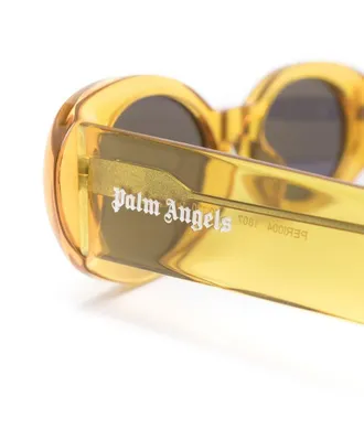 Palm Angels Womens Spirit Oval Sunglasses Yellow Accessories >