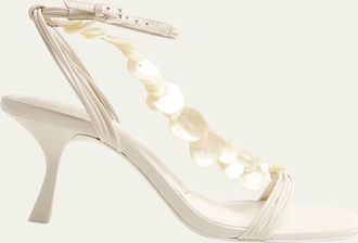 SIMKHAI Elin Shell Leather Ankle-Strap Sandals