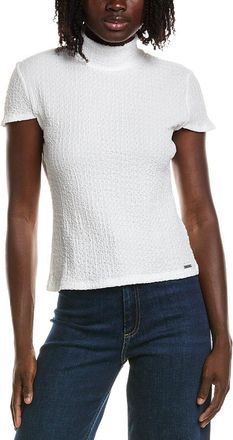 T Tahari Cap Sleeve Mock Neck Top