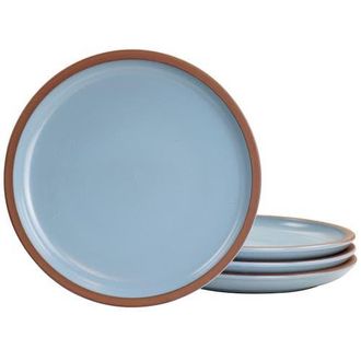 Gibson Home Dumont 4 Piece Terracotta 10.8in Dinner Plate Set in Light Blue at Nordstrom