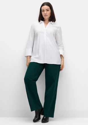 Sheego 5-Pocket-Hose SHEEGO, Damen, Gr. 40, Normalgr&ouml;ssen, tiefgr&uuml;n, 98% Baumwolle, 2% Elasthan, unifarben, Hosen 5-Pocket-Hose