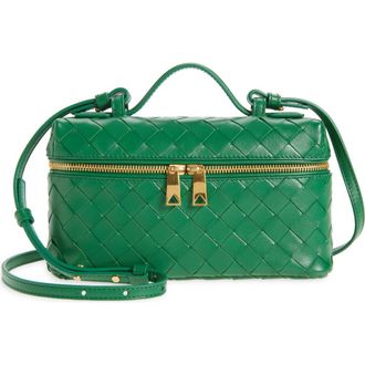 Bottega Veneta Intrecciato Leather Convertible Vanity Case in 3197 Jungle-Gold at Nordstrom