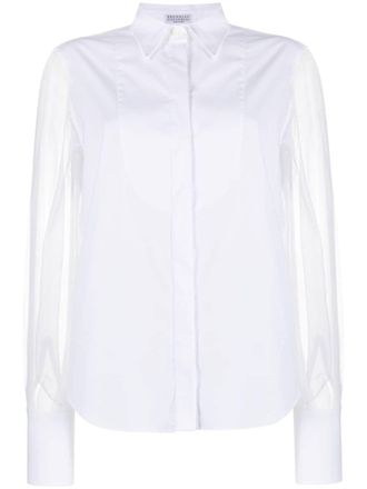 Brunello Cucinelli Blouse verfraaid met kralen - Wit