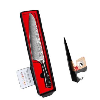 OEM Cuchillo De Chef, Hoja De Acero De Damasco, Mango Ergon&oacute;mico, 8 Pulgadas