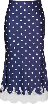 Self Portrait Midi Skirts - Dames - Midirokken - Blauw - S - Rokken
