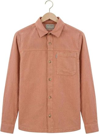 Cast Iron Overhemden, Heren, Oranje, L, Katoen, Block Structure GD Overshirt