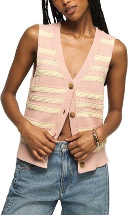 Lucky Brand Stripe Sweater Vest in Rose Smoke at Nordstrom, Size Xx-Large