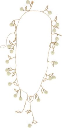 Red Valentino Elegante beige ketting met hangers en kralen in de vorm van een blad. - Dames - Kettingen - Beige - ONE Size - Accessoires